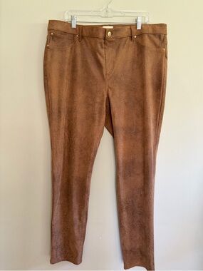 Chico's Western Themed Faux Suede Pants Chico's 3 Flattering & Comfortable